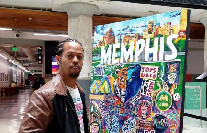 Un artiste local présente une peinture qui capture l’esprit de Memphis