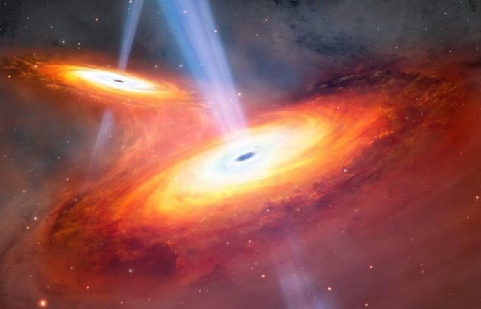 Première découverte d’une paire de quasars en fusion à l’aube cosmique