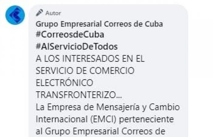 Correos de Cuba rapporte sur une nouvelle modalité de commerce électronique