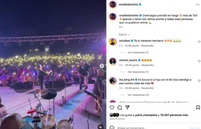 Oniel Bebeshito remercie son public après le concert