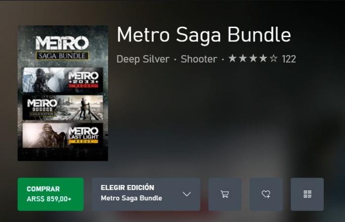 Last Light Redux et Metro Exodus Gold Edition pour PC pour moins de 1 $ US dans la boutique Microsoft Argentine