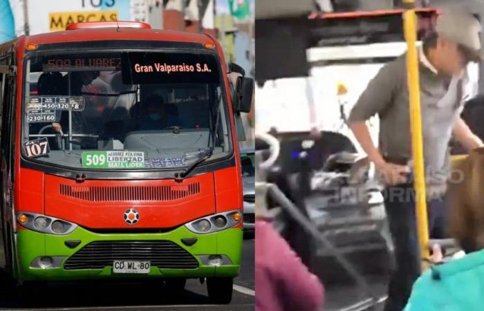 Les passagers se sont plaints au chauffeur du bus pour excès de vitesse à Valparaíso et il a laissé le bus abandonné