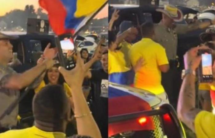 Les policiers ont dansé avec les supporters colombiens et