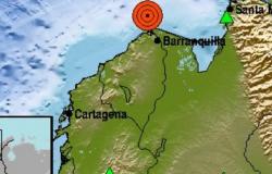 Des tremblements de terre ont été ressentis aujourd’hui dans la mer des Caraïbes à Santa Marta et Barranquilla
