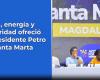 Eau, énergie et sécurité offertes par le président Petro à Santa Marta