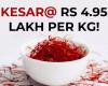 Règles du safran indien : Kesar se vend à Rs 4,95 lakh le kg au détail – le prix de près de 70 grammes d’or !
